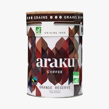 Café en grains Grande réserve, origine Inde Araku Coffee