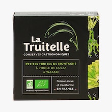 Petites truites de montagne à l’huile de colza et wazabi bio La Truitelle