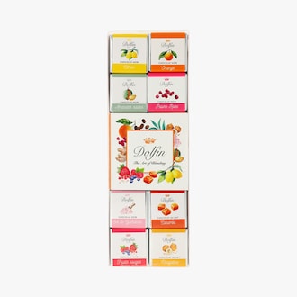 Assortiment de 24 carrés chocolats, 12 saveurs Dolfin