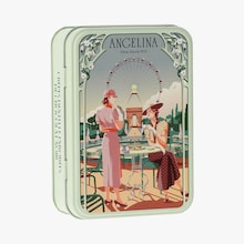 Bo&icirc;te en fer cr&ecirc;pes dentelles enrob&eacute;es de chocolat noir Angelina