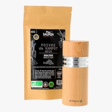 Moulin à poivre + Poivre de Kampot noir IGP bio Epices Max Daumin
