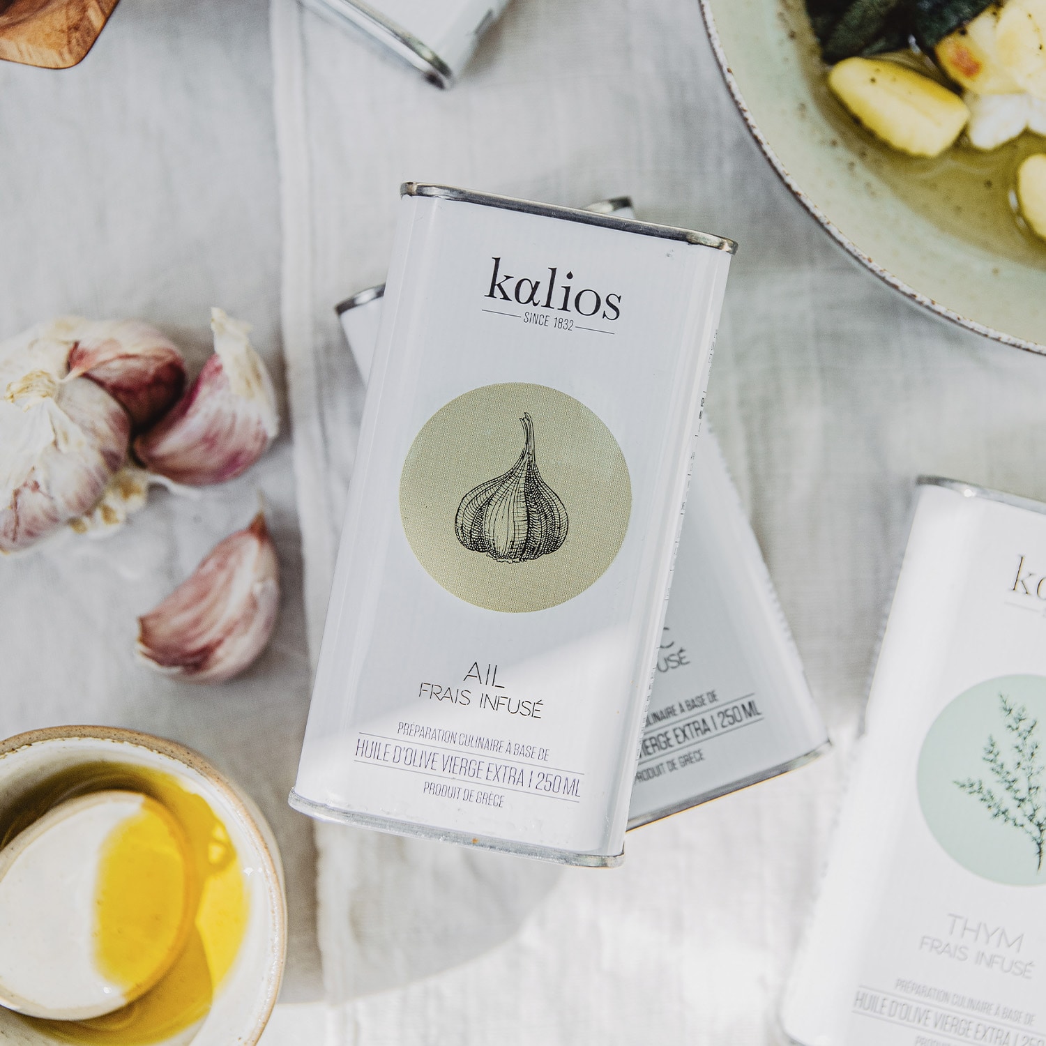 Huile d'olive vierge extra - Ail frais infusé Kalios