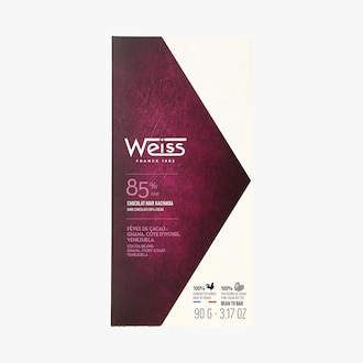 Chocolat noir Kacinkoa 85% cacao - F&egrave;ves de cacao&nbsp;: Ghana, C&ocirc;te d'Ivoire, Venezuela Weiss