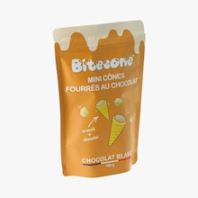 Mini cônes fourrés au chocolat blanc Bitecone