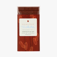 Tablette chocolat au lait 45&nbsp;% et &eacute;clats de cacahu&egrave;tes d&rsquo;Aquitaine Monsieur Txokola