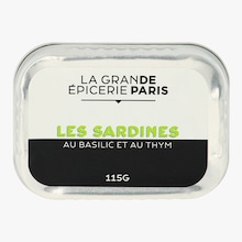 Les sardines au basilic et au thym &agrave; l'huile d'olive vierge extra La Grande &Eacute;picerie de Paris