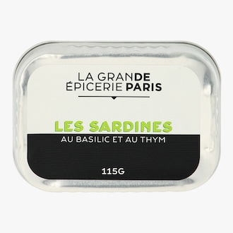 Les sardines au basilic et au thym &agrave; l'huile d'olive vierge extra La Grande &Eacute;picerie de Paris
