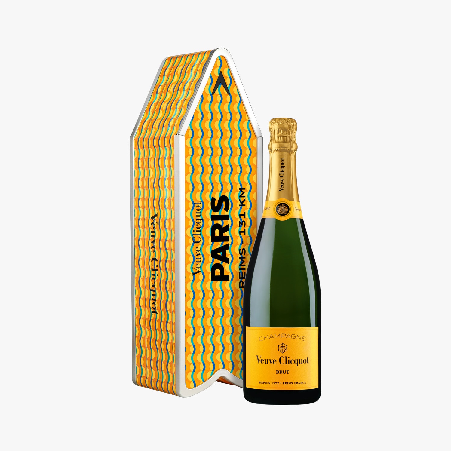 Champagne Veuve Clicquot, Carte Jaune, brut, sous coffret Arrow