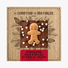 Bonhomme pain d'&eacute;pices et perles crispy chocolat au lait Le Comptoir de Mathilde