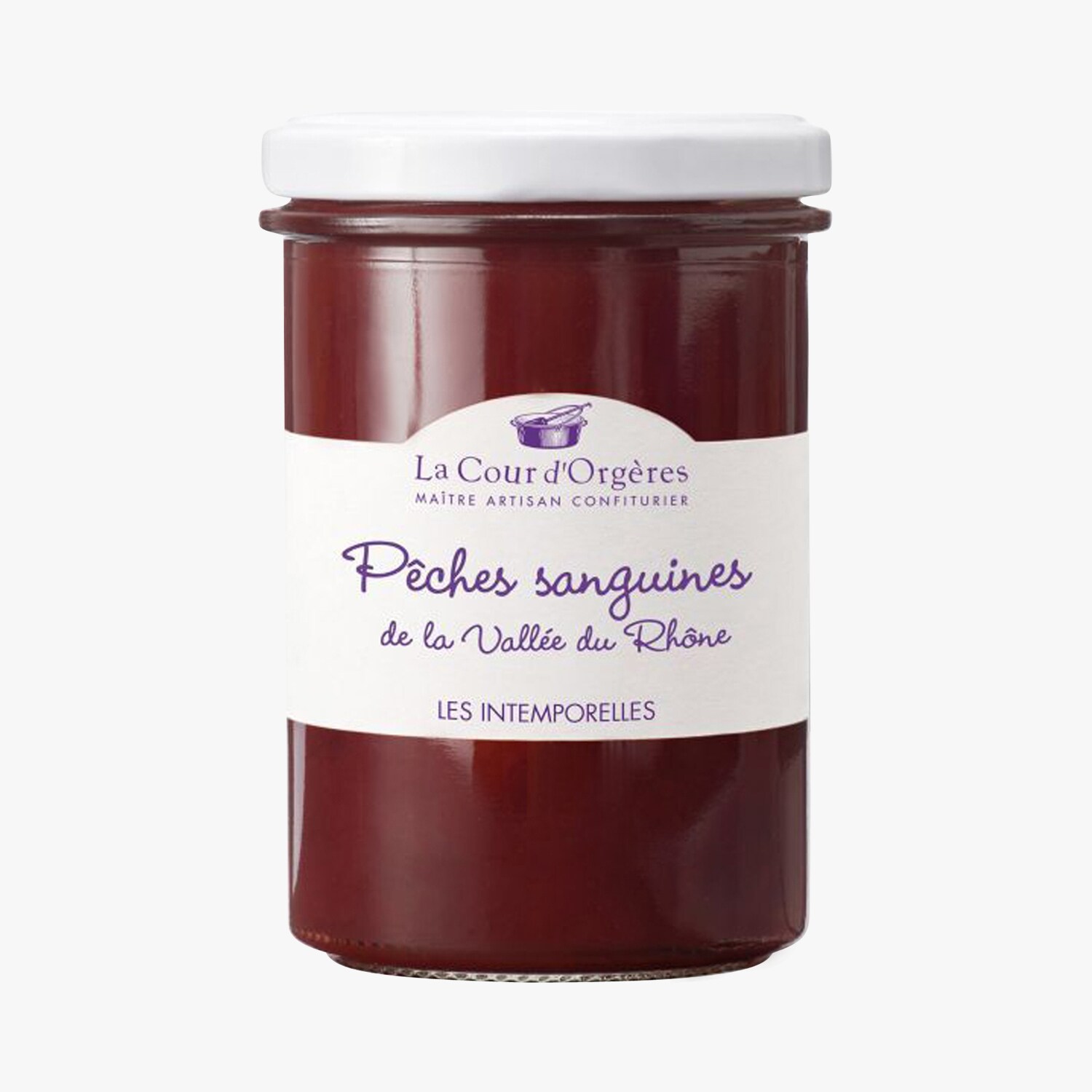 Confiture extra de pêches sanguines de la vallée du Rhône La Cour d