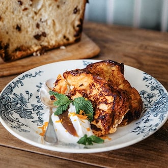 Panettone façon pain perdu à la crème de marrons null