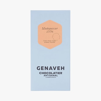 Tablette de chocolat noir 100 %, origine Madagascar Genaveh