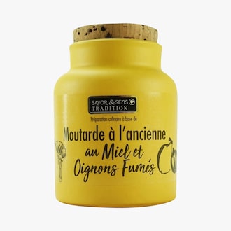 Moutarde au miel et oignons fum&eacute;s - Pr&eacute;paration culinaire Savor & Sens