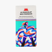 Tablette chocolat noir et &eacute;clats de noisettes biologique Le Chocolat des Fran&ccedil;ais