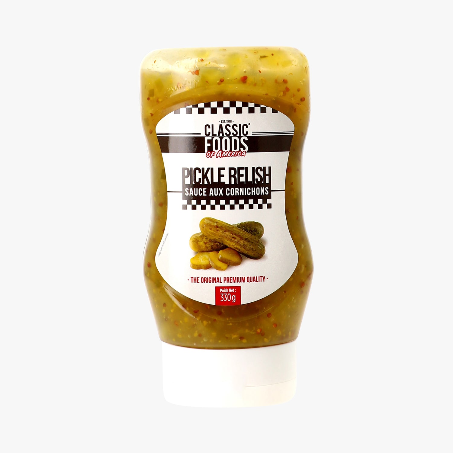 Pickle relish sauce aux cornichons Classic Foods of America