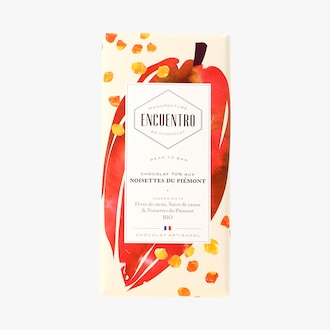 Tablette chocolat 70&nbsp;% aux noisettes du Pi&eacute;mont Encuentro