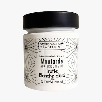 Moutarde aux brisures de truffe blanche d'&eacute;t&eacute; 1,7%  et ar&ocirc;mes naturels - Pr&eacute;paration culinaire Savor & Sens
