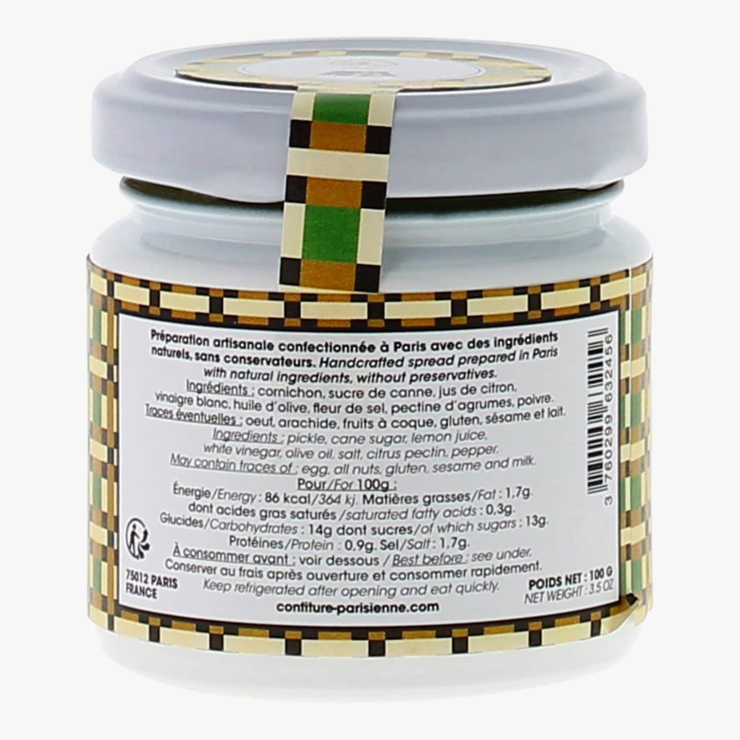 Confit de cornichon Confiture Parisienne