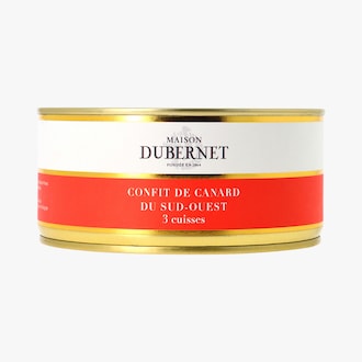 Confit de canard du sud-ouest, 3 cuisses Maison Dubernet