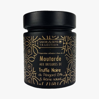Moutarde aux brisures de truffe noire du P&eacute;rigord 1,5% et ar&ocirc;me naturel - Pr&eacute;paration culinaire Savor & Sens