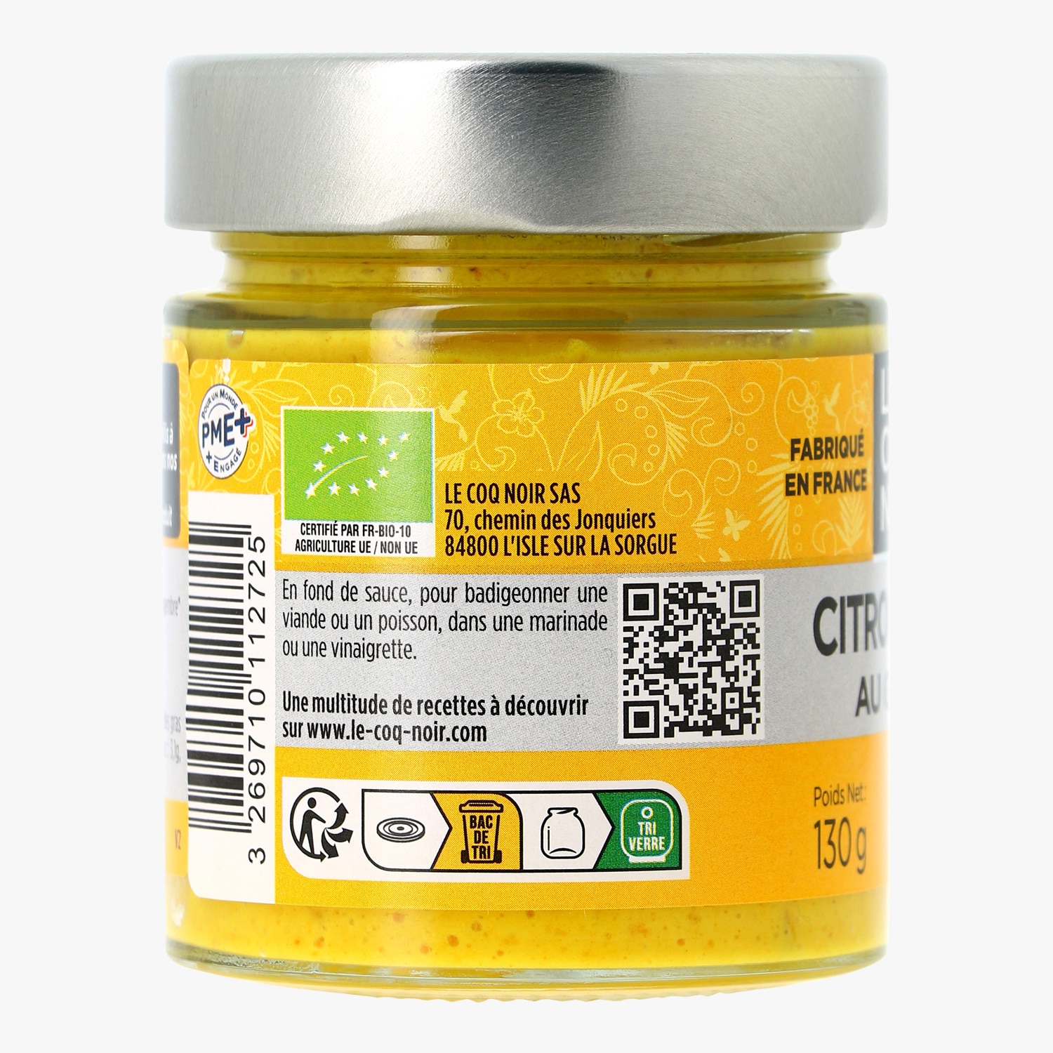 Citron confit au gingembre BIO - 130g