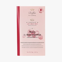 Tablette chocolat au lait et noix de macadamia caram&eacute;lis&eacute;es Dolfin