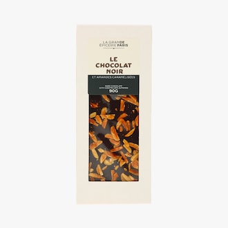 Tablette de chocolat noir et amandes caram&eacute;lis&eacute;es La Grande &Eacute;picerie de Paris