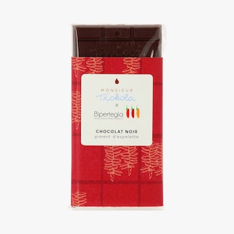 Tablette chocolat noir 64&nbsp;%, piment d&rsquo;Espelette Monsieur Txokola