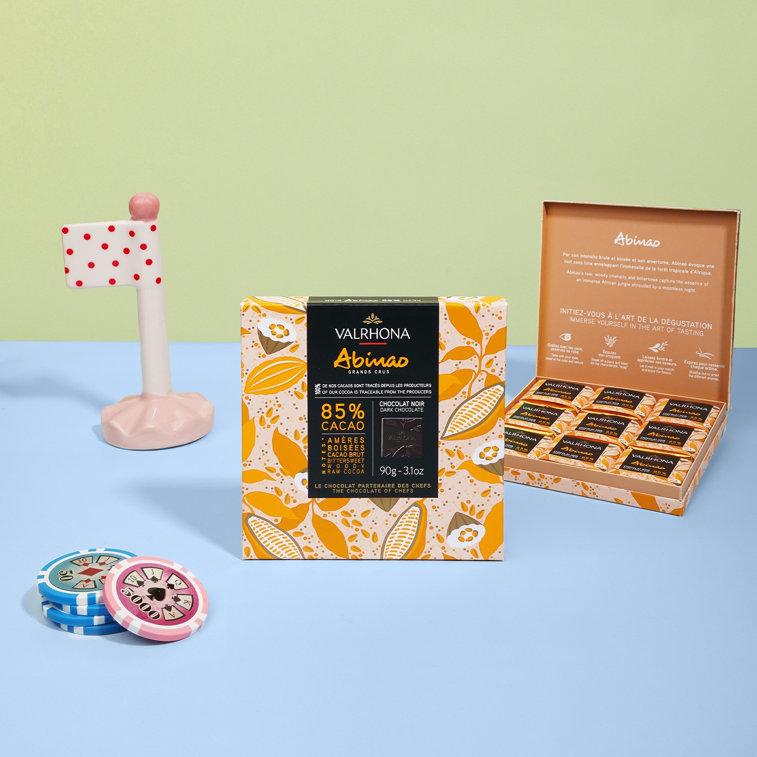 Coffret 18 carrés Chocolat Abinao 85 % Valrhona