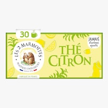 Thé Citron - thé noir, thé vert et citron Les 2 Marmottes