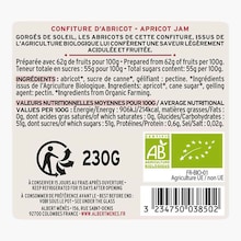 Confiture d'abricot bio Albert Ménès