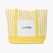 Sac cabas La Grande &Eacute;picerie &agrave; rayures jaunes La Grande &Eacute;picerie de Paris