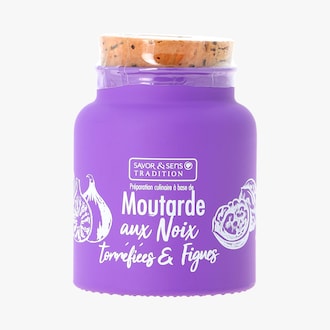 Moutarde aux noix torr&eacute;fi&eacute;es et figues - Pr&eacute;paration culinaire Savor & Sens