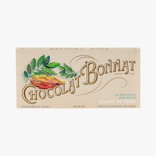 Tablette de chocolat noir 65 % de cacao éclats de fèves Bonnat