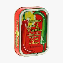 Sardines aux 2 piments, à l’huile d’olive vierge extra et sa note de citron Conserverie la Belle-Iloise