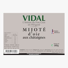 Mijoté d'oie aux châtaignes Vidal
