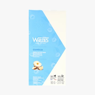 Gianduja - chocolat lait 35&nbsp;% Cacao Pralin&eacute; Noisettes Weiss