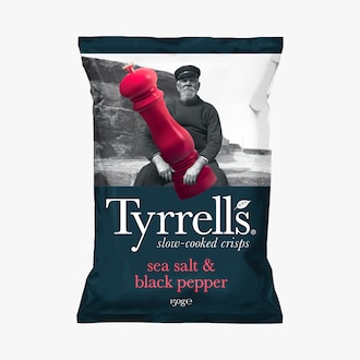 Chips de pommes de terre au sel de mer et poivre noir Tyrrells