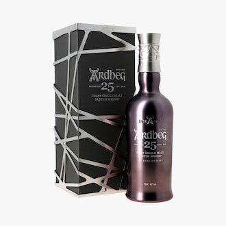 Whisky Ardbeg, single malt, 25 ans, sous coffret Ardbeg