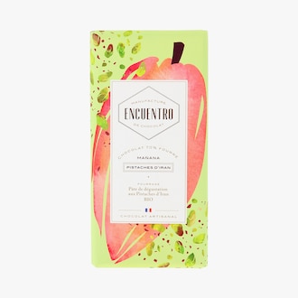 Tablette chocolat 70 % fourr&eacute; aux pistaches d'Iran Encuentro