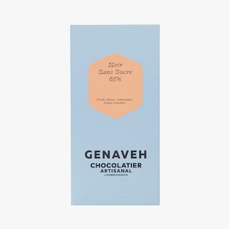 Tablette de chocolat noir 65 % sans sucre ajouté Genaveh