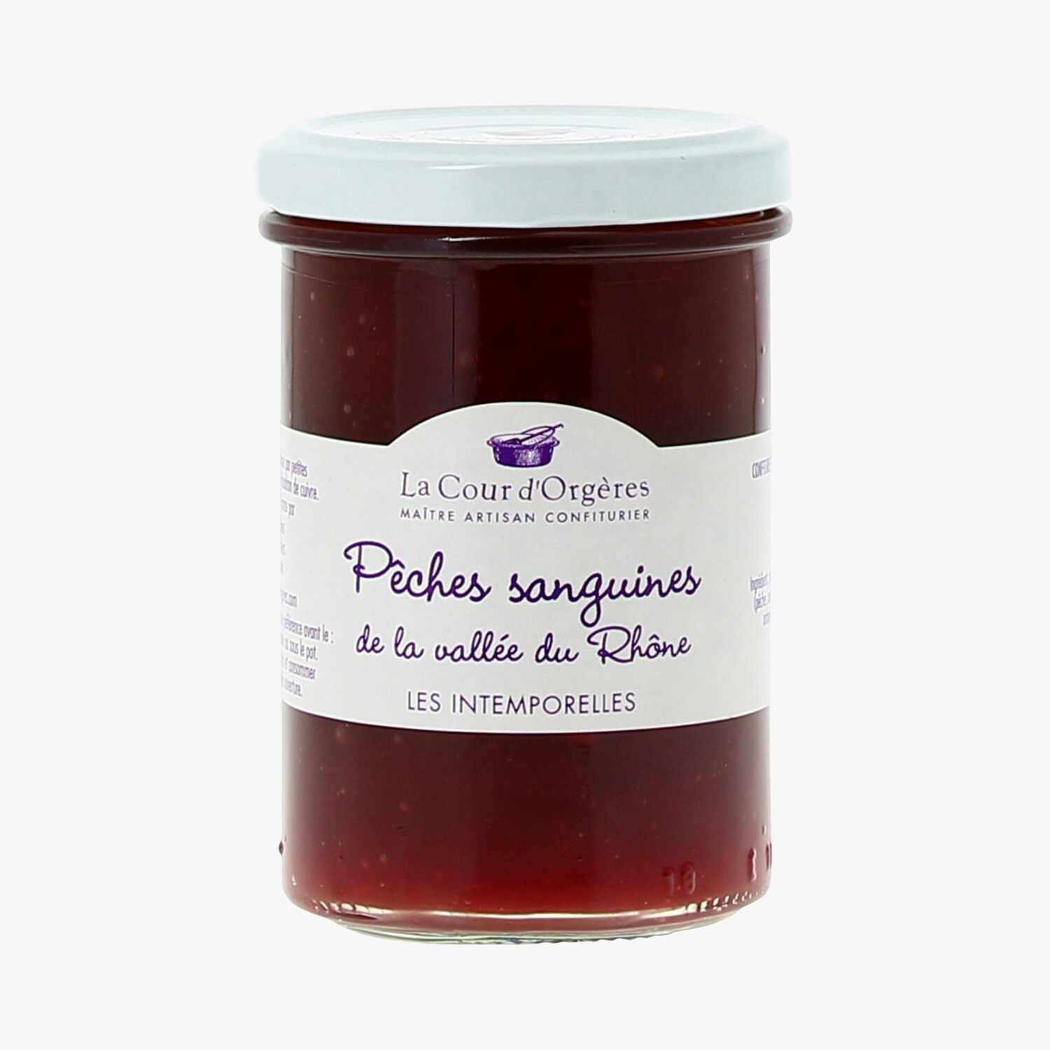 Confiture extra de pêches sanguines de la vallée du Rhône La Cour d