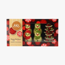 Chocolats belges - Arbres de No&euml;l et bonshommes de neige Ickx