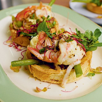 Tartelette de langoustines, fenouils, quenelles à la crème de champignons et truffe null
