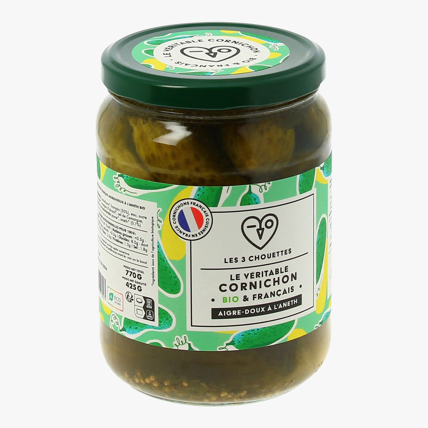 Le véritable Cornichons bio et français aigresdoux à Les 3