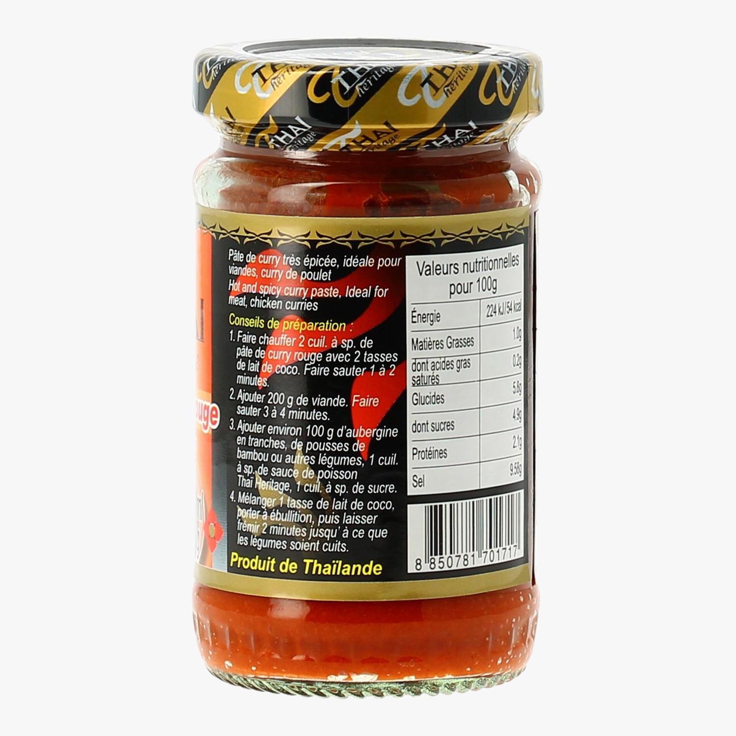 Pâte de curry rouge - Thaï héritage - 110 g