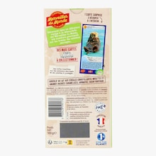 Tablette de chocolat lait c&eacute;r&eacute;ales souffl&eacute;es noisettes et amandes pil&eacute;es Merveilles du monde