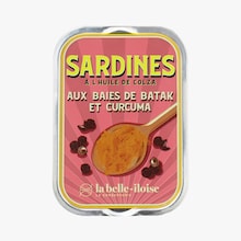 Boîte de sardines à l’huile de colza, aux baies de Batak et au curcuma Conserverie la Belle-Iloise