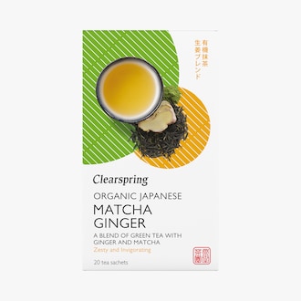 Thé vert japonais biologique gingembre et matcha Clearspring