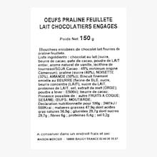 &OElig;ufs pralin&eacute;s feuillet&eacute;s lait Maison Mercier